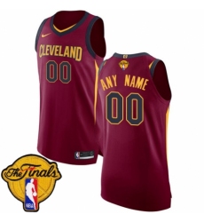 Men's Nike Cleveland Cavaliers Customized Authentic Maroon 2018 NBA Finals Bound NBA Jersey - Icon Edition