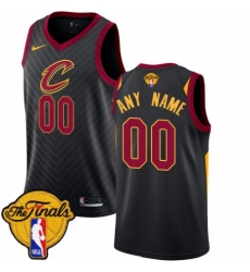 Men's Nike Cleveland Cavaliers Customized Swingman Black 2018 NBA Finals Bound NBA Jersey Statement Edition