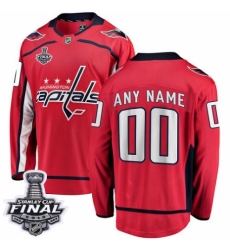 Men's Washington Capitals Customized Fanatics Branded Red Home Breakaway 2018 Stanley Cup Final NHL Jersey