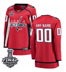Women's Washington Capitals Customized Fanatics Branded Red Home Breakaway 2018 Stanley Cup Final NHL Jersey