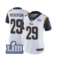 Women's Nike Los Angeles Rams #29 Eric Dickerson White Vapor Untouchable Limited Player Super Bowl LIII Bound NFL Jersey