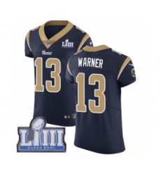 Men's Nike Los Angeles Rams #13 Kurt Warner Navy Blue Team Color Vapor Untouchable Elite Player Super Bowl LIII Bound NFL Jersey