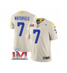 Men's Los Angeles Rams #7 Bob Waterfield Bone 2022 Super Bowl LVI Vapor Limited Stitched