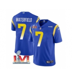 Men's Los Angeles Rams #7 Bob Waterfield Royal 2022 Super Bowl LVI Vapor Limited Stitched Jersey