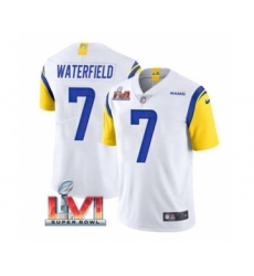 Men's Los Angeles Rams #7 Bob Waterfield White 2022 Super Bowl LVI Vapor Limited Stitched Jersey