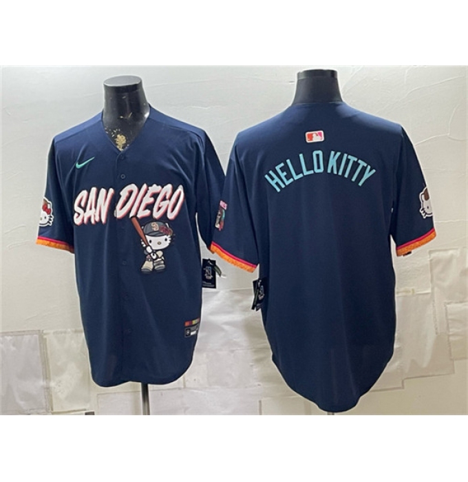 Men's San Diego Padres X Hello Kitty Obsidian 2026 City Connect Stadium Stitched Baseball Jersey