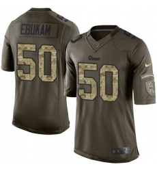 Men's Nike Los Angeles Rams #50 Samson Ebukam Elite Green Salute to Service NFL Jersey