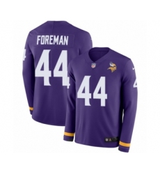 Youth Nike Minnesota Vikings #44 Chuck Foreman Limited Purple Therma Long Sleeve NFL Jersey