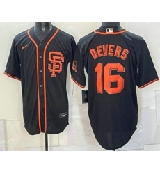 Men's San Francisco Giants #16 Rafael Devers Black Cool Base Jersey