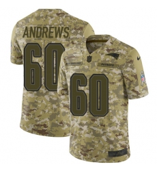 Youth Nike New England Patriots #60 David Andrews Limited Camo 2018 Salute to Service NFL Jersey
