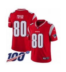 Men's New England Patriots #80 Irving Fryar Limited Red Inverted Legend 100th Season Football Jersey