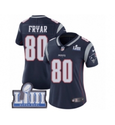 Women's Nike New England Patriots #80 Irving Fryar Navy Blue Team Color Vapor Untouchable Limited Player Super Bowl LIII Bound NFL Jersey