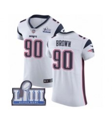 Men's Nike New England Patriots #90 Malcom Brown White Vapor Untouchable Elite Player Super Bowl LIII Bound NFL Jersey