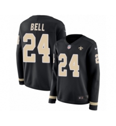 Women's Nike New Orleans Saints #24 Vonn Bell Limited Black Therma Long Sleeve NFL Jersey