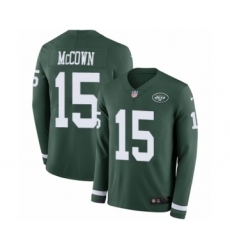 Men's Nike New York Jets #15 Josh McCown Limited Green Therma Long Sleeve NFL Jersey