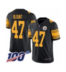 Youth Pittsburgh Steelers #47 Mel Blount Limited Black Rush Vapor Untouchable 100th Season Football Jersey