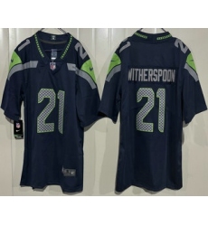 Men's Seattle Seahawks #21 Devon Witherspoon Limited Navy Vapor Jersey