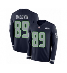 Youth Nike Seattle Seahawks #89 Doug Baldwin Limited Navy Blue Therma Long Sleeve NFL Jersey