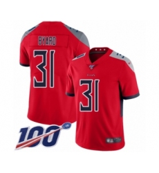 Men's Tennessee Titans #31 Kevin Byard Limited Red Inverted Legend 100th Season Football Jersey