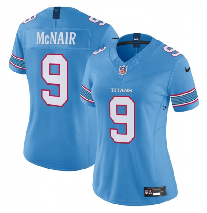Women's Tennessee Titans #9 Steve McNair Light Blue 2026 F.U.S.E. Vapor Limited Stitched Football Jersey(Run Small)