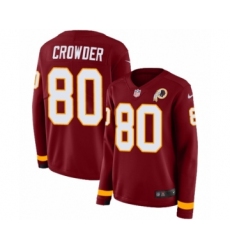 Women's Nike Washington Redskins #91 Ryan Kerrigan Limited Black Salute to Service Therma Long Sleeve NFL Jersey