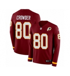 Men's Nike Washington Redskins #80 Jamison Crowder Limited Burgundy Therma Long Sleeve NFL Jersey