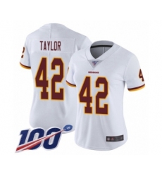 Women's Washington Redskins #42 Charley Taylor White Vapor Untouchable Limited Player 100th Season Football Jersey