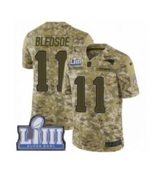 Men's Nike New England Patriots #11 Drew Bledsoe Limited Camo 2018 Salute to Service Super Bowl LIII Bound NFL Jersey