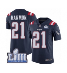 Youth Nike New England Patriots #21 Duron Harmon Limited Navy Blue Rush Vapor Untouchable Super Bowl LIII Bound NFL Jersey