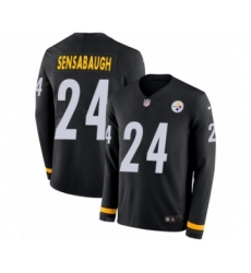 Men's Nike Pittsburgh Steelers #24 Coty Sensabaugh Limited Black Therma Long Sleeve NFL Jersey