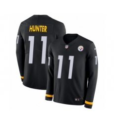 Youth Nike Pittsburgh Steelers #11 Justin Hunter Limited Black Therma Long Sleeve NFL Jersey