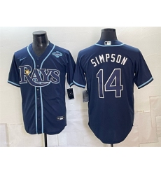 Men's Tampa Bay Rays #14 Chandler Simpson Navy 2026 AL East Champions Vapor Limited Stitched Baseball Jersey
