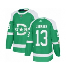 Men's Dallas Stars #13 Mattias Janmark Authentic Green 2020 Winter Classic Hockey Jersey
