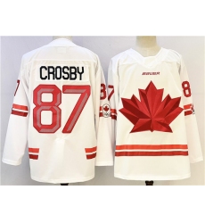 Men's Canada Hockey #87 Sidney Crosby White Stitched Jersey