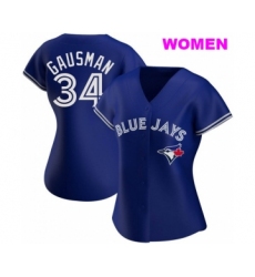 WOMEN'S TORONTO BLUE JAYS #34 KEVIN GAUSMAN ROYAL ALTERNATE JERSEY