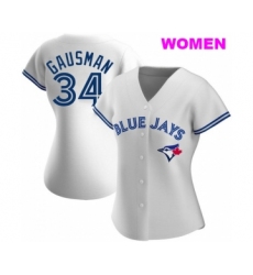 WOMEN'S TORONTO BLUE JAYS #34 KEVIN GAUSMAN WHITE HOME JERSEY