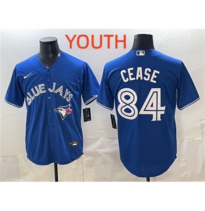 Youth Toronto Blue Jays #84 Dylan Cease Blue 2025 Cool Base Stitched Baseball Jersey