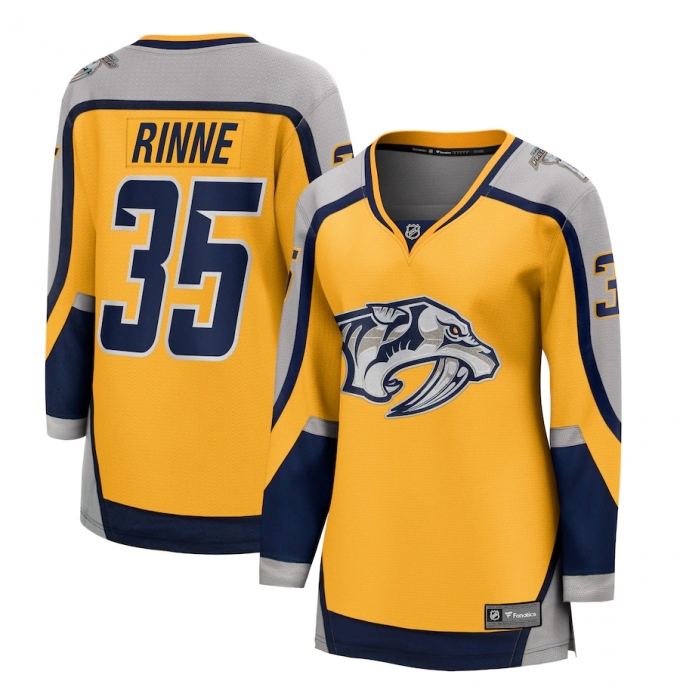 Women's Nashville Predators #35 Pekka Rinne Fanatics Branded Gold 2020-21 Special Edition Breakaway Player Jersey