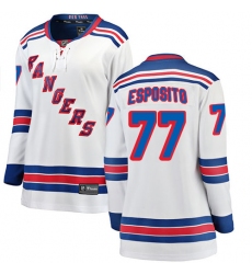 Women's New York Rangers #77 Phil Esposito Fanatics Branded White Away Breakaway NHL Jersey
