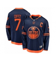 Youth Edmonton Oilers #7 Paul Coffey Authentic Navy Blue Alternate Fanatics Branded Breakaway Hockey Jersey