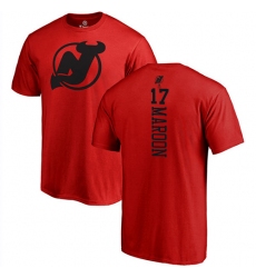 NHL Adidas New Jersey Devils #17 Patrick Maroon Red One Color Backer T-Shirt