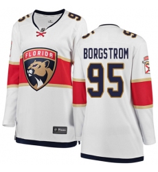 Women's Florida Panthers #95 Henrik Borgstrom Authentic White Away Fanatics Branded Breakaway NHL Jersey