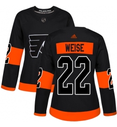 Women's Adidas Philadelphia Flyers #22 Dale Weise Premier Black Alternate NHL Jersey