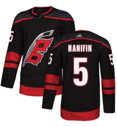 Men's Adidas Carolina Hurricanes #5 Noah Hanifin Premier Black Alternate NHL Jersey