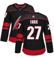 Women's Adidas Carolina Hurricanes #27 Justin Faulk Authentic Black Alternate NHL Jersey
