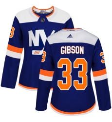 Women's Adidas New York Islanders #33 Christopher Gibson Premier Blue Alternate NHL Jersey
