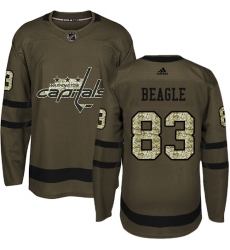 Youth Adidas Washington Capitals #83 Jay Beagle Authentic Green Salute to Service NHL Jersey