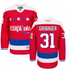 Youth Reebok Washington Capitals #31 Philipp Grubauer Authentic Red Third NHL Jersey