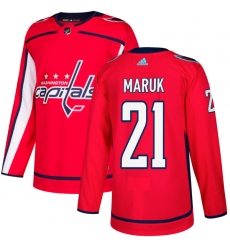 Men's Adidas Washington Capitals #21 Dennis Maruk Authentic Red Home NHL Jersey