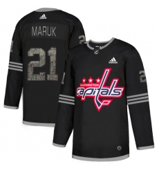 Men's Adidas Washington Capitals #21 Dennis Maruk Black Authentic Classic Stitched NHL Jersey